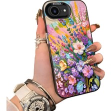 HONTINGA iPhone 16E ile Uyumlu Kılıf Silikon Kenar Sert Arka Kamera Koruyucu Basitlik Anti Düşme Kamera Korumalı Çiçekli Desen Couple Telefon Kılıfı Kadın ve Erkek Için Uygundur K1-1599