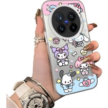 HONTINGA Vivo X300 Pro ile Uyumlu Kılıf Silikon Kenar Sert Arka Kamera Koruyucu Basitlik Anti Düşme Kamera Korumalı Karikatür Desen Couple Telefon Kılıfı Kadın ve Erkek Için Uygundur K1-1603