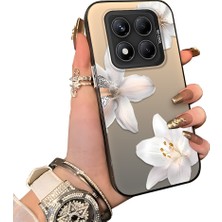 HONTINGA Xiaomi Redmi Note 14 Pro ile Uyumlu Kılıf Silikon Kenar Sert Arka Kamera Koruyucu Basitlik Anti Düşme Kamera Korumalı Çiçekli Desen Couple Telefon Kılıfı Kadın ve Erkek Için Uygundur K1-1533