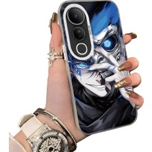 HONTINGA Vivo V50 Lite ile Uyumlu Kılıf Silikon Kenar Sert Arka Kamera Koruyucu Basitlik Anti Düşme Kamera Korumalı Anime Desen Couple Telefon Kılıfı Kadın ve Erkek Için Uygundur K1-1529