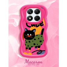 HONTINGA Xiaomi Redmi Note 14 Pro 4g Uyumlu Kılıf Düşüme Önleyici Basitlik Anti Düşme Kamera Koruyucu Basit Kırmızı Yumuşak Silikon Couple Telefon Kılıfı Kedi Desen K9-0274