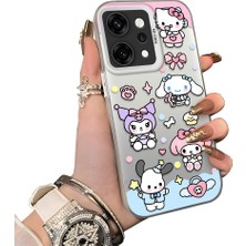 HONTINGA Oppo Reno 14 Pro 5g ile Uyumlu Kılıf Silikon Kenar Sert Arka Kamera Koruyucu Basitlik Anti Düşme Kamera Korumalı Karikatür Desen Couple Telefon Kılıfı Kadın ve Erkek Için Uygundur K1-1603