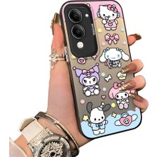 HONTINGA Vivo Y04 ile Uyumlu Kılıf Silikon Kenar Sert Arka Kamera Koruyucu Basitlik Anti Düşme Kamera Korumalı Karikatür Desen Couple Telefon Kılıfı Kadın ve Erkek Için Uygundur K1-1603