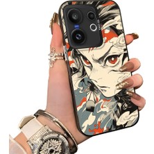 HONTINGA Vivo X200 Fe ile Uyumlu Kılıf Silikon Kenar Sert Arka Kamera Koruyucu Basitlik Anti Düşme Kamera Korumalı Anime Desen Couple Telefon Kılıfı Kadın ve Erkek Için Uygundur K1-1528