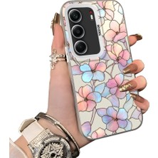 HONTINGA Tecno Camon 40 ile Uyumlu Kılıf Silikon Kenar Sert Arka Kamera Koruyucu Basitlik Anti Düşme Kamera Korumalı Çiçekli Desen Couple Telefon Kılıfı Kadın ve Erkek Için Uygundur K1-1600