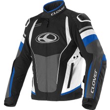 Clover Airblade-5 Korumalı Motosiklet Montu Siyah  Mavi  Beyaz