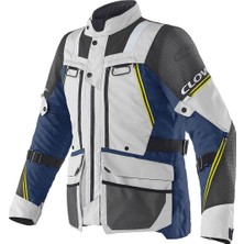Clover Outland-3 Wp Korumalı Motosiklet Montu Mavi  Gri