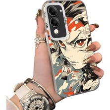 HONTINGA Vivo Y04 ile Uyumlu Kılıf Silikon Kenar Sert Arka Kamera Koruyucu Basitlik Anti Düşme Kamera Korumalı Anime Desen Couple Telefon Kılıfı Kadın ve Erkek Için Uygundur K1-1528