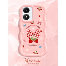 HONTINGA Vivo Y02S Uyumlu Kılıf Düşüme Önleyici Basitlik Anti Düşme Kamera Koruyucu Basit Pembe Yumuşak Silikon Couple Telefon Kılıfı Fiyonk Desen K9-0277