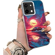 HONTINGA Vivo Y28 ile Uyumlu Kılıf Silikon Kenar Sert Arka Kamera Koruyucu Basitlik Anti Düşme Kamera Korumalı Spor Araba Desen Couple Telefon Kılıfı Kadın ve Erkek Için Uygundur K1-1532