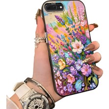 HONTINGA iPhone 7 Plus ile Uyumlu Kılıf Silikon Kenar Sert Arka Kamera Koruyucu Basitlik Anti Düşme Kamera Korumalı Çiçekli Desen Couple Telefon Kılıfı Kadın ve Erkek Için Uygundur K1-1599