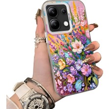 HONTINGA Xiaomi Redmi Note 13 4g ile Uyumlu Kılıf Silikon Kenar Sert Arka Kamera Koruyucu Basitlik Anti Düşme Kamera Korumalı Çiçekli Desen Couple Telefon Kılıfı Kadın ve Erkek Için Uygundur K1-1599