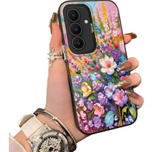 HONTINGA Samsung Galaxy S25 Fe ile Uyumlu Kılıf Silikon Kenar Sert Arka Kamera Koruyucu Basitlik Anti Düşme Kamera Korumalı Çiçekli Desen Couple Telefon Kılıfı Kadın ve Erkek Için Uygundur K1-1599