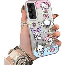 HONTINGA Samsung Galaxy A05S ile Uyumlu Kılıf Silikon Kenar Sert Arka Kamera Koruyucu Basitlik Anti Düşme Kamera Korumalı Karikatür Desen Couple Telefon Kılıfı Kadın ve Erkek Için Uygundur K1-1603