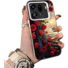 HONTINGA Oppo Find X9 Pro 5g ile Uyumlu Kılıf Silikon Kenar Sert Arka Kamera Koruyucu Basitlik Anti Düşme Kamera Korumalı Çiçekli Desen Couple Telefon Kılıfı Kadın ve Erkek Için Uygundur K1-1526