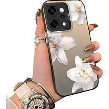 HONTINGA Oppo Reno 14 Pro 5g ile Uyumlu Kılıf Silikon Kenar Sert Arka Kamera Koruyucu Basitlik Anti Düşme Kamera Korumalı Çiçekli Desen Couple Telefon Kılıfı Kadın ve Erkek Için Uygundur K1-1533
