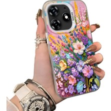 HONTINGA Tecno Spark 10 Pro 4g ile Uyumlu Kılıf Silikon Kenar Sert Arka Kamera Koruyucu Basitlik Anti Düşme Kamera Korumalı Çiçekli Desen Couple Telefon Kılıfı Kadın ve Erkek Için Uygundur K1-1599