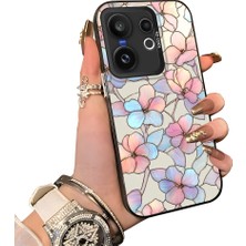 HONTINGA Vivo X200 Fe ile Uyumlu Kılıf Silikon Kenar Sert Arka Kamera Koruyucu Basitlik Anti Düşme Kamera Korumalı Çiçekli Desen Couple Telefon Kılıfı Kadın ve Erkek Için Uygundur K1-1600