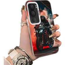 HONTINGA Vivo Y31 5g ile Uyumlu Kılıf Silikon Kenar Sert Arka Kamera Koruyucu Basitlik Anti Düşme Kamera Korumalı Motosiklet Desen Couple Telefon Kılıfı Kadın ve Erkek Için Uygundur K1-1530