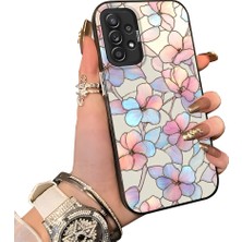 HONTINGA Samsung Galaxy A52S 5g ile Uyumlu Kılıf Silikon Kenar Sert Arka Kamera Koruyucu Basitlik Anti Düşme Kamera Korumalı Çiçekli Desen Couple Telefon Kılıfı Kadın ve Erkek Için Uygundur K1-1600