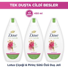 Dove Nemlendirici Duş Jeli Lotus Çiçeği & Pirinç Sütü Özü 450 ml X3