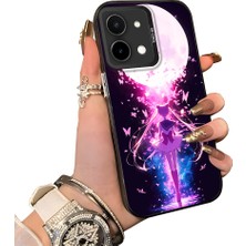 HONTINGA Vivo Y28 ile Uyumlu Kılıf Silikon Kenar Sert Arka Kamera Koruyucu Basitlik Anti Düşme Kamera Korumalı Anime Desen Couple Telefon Kılıfı Kadın ve Erkek Için Uygundur K1-1534
