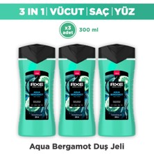 Axe Premium Collection Duş Jeli Aqua Bergamot 3in1 Vücut Saç Yüz 300 ml X3