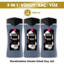 Axe Duş Jeli  Marshmallow Smoke 3in1 Vücut Saç Yüz 300 ml X3