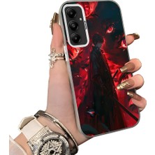 HONTINGA Samsung Galaxy A05S ile Uyumlu Kılıf Silikon Kenar Sert Arka Kamera Koruyucu Basitlik Anti Düşme Kamera Korumalı Anime Desen Couple Telefon Kılıfı Kadın ve Erkek Için Uygundur K1-1531