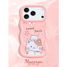 HONTINGA iPhone 17 Pro Max Uyumlu Kılıf Düşüme Önleyici Basitlik Anti Düşme Kamera Koruyucu Basit Pembe Yumuşak Silikon Couple Telefon Kılıfı Kedi Desen K9-0275