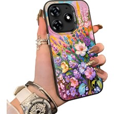 HONTINGA Tecno Spark 10 Pro ile Uyumlu Kılıf Silikon Kenar Sert Arka Kamera Koruyucu Basitlik Anti Düşme Kamera Korumalı Çiçekli Desen Couple Telefon Kılıfı Kadın ve Erkek Için Uygundur K1-1599
