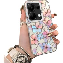 HONTINGA Poco M6 Pro 4g ile Uyumlu Kılıf Silikon Kenar Sert Arka Kamera Koruyucu Basitlik Anti Düşme Kamera Korumalı Çiçekli Desen Couple Telefon Kılıfı Kadın ve Erkek Için Uygundur K1-1600