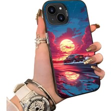 HONTINGA iPhone 15 Plus ile Uyumlu Kılıf Silikon Kenar Sert Arka Kamera Koruyucu Basitlik Anti Düşme Kamera Korumalı Spor Araba Desen Couple Telefon Kılıfı Kadın ve Erkek Için Uygundur K1-1532