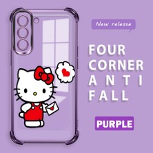 HONTINGA Samsung Galaxy S21 Fe 5g ile Uyumlu Kılıf Şeffaf Kılıfı Kamera Koruyucu Basitlik Anti Düşme Kamera Korumalı Kitty Desen Yumuşak Silikon Couple Telefon Kılıfı Kadın ve Erkek Için Uygundur K3-0367