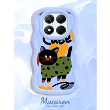 HONTINGA Xiaomi Redmi Note 14 Pro 4g Uyumlu Kılıf Düşüme Önleyici Basitlik Anti Düşme Kamera Koruyucu Basit Mavi Yumuşak Silikon Couple Telefon Kılıfı Kedi Desen K9-0274