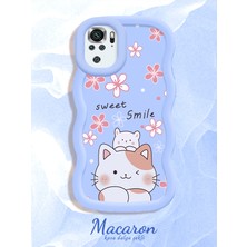 HONTINGA Poco M5S Uyumlu Kılıf Düşüme Önleyici Basitlik Anti Düşme Kamera Koruyucu Basit Mavi Yumuşak Silikon Couple Telefon Kılıfı Kedi Desen K9-0275