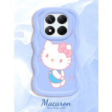 HONTINGA Xiaomi Redmi Note 14 Pro 4g Uyumlu Kılıf Düşüme Önleyici Basitlik Anti Düşme Kamera Koruyucu Basit Mavi Yumuşak Silikon Couple Telefon Kılıfı Kitty Desen K9-0302