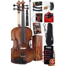 MarkEntegra Midex LMA-544TYS 1/2 Profesyonel Keman 2/4 Çocuk Kemanı 8-10 Yaş (Yastık Susturucu Yedek Tel Çanta Yay Reçine Metod)