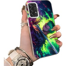 HONTINGA Samsung Galaxy A52S 5g ile Uyumlu Kılıf Silikon Kenar Sert Arka Kamera Koruyucu Basitlik Anti Düşme Kamera Korumalı Anime Desen Couple Telefon Kılıfı Kadın ve Erkek Için Uygundur K1-1527
