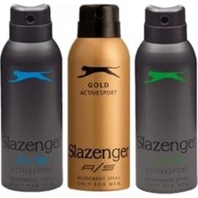 MarkEntegra Slazenger Active Sport Gold Yeşil Mavi Deodorant 3x 150ML SET,276367281