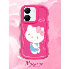 HONTINGA Vivo Y27S Uyumlu Kılıf Düşüme Önleyici Basitlik Anti Düşme Kamera Koruyucu Basit Kırmızı Yumuşak Silikon Couple Telefon Kılıfı Kitty Desen K9-0302
