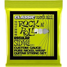 MarkEntegra Ernie Ball Regular Slinky Klasik Rock 'n' Roll Elektro Gitar Telleri, Saf Nikel Sargı, Ölçü 10-46
