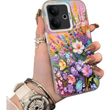 HONTINGA Vivo V60 Lite 5g ile Uyumlu Kılıf Silikon Kenar Sert Arka Kamera Koruyucu Basitlik Anti Düşme Kamera Korumalı Çiçekli Desen Couple Telefon Kılıfı Kadın ve Erkek Için Uygundur K1-1599