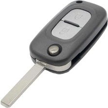 MarkEntegra Autohan Keys Renault Clio 3 Flip Anahtar Kabı, 2 Buton Kumanda, Siyah, Boş Kap, Yedek Anahtar Kasası