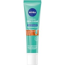 MarkEntegra Nıvea Derma Skin Clear Night Exfoliator Gece Arındırıcı Krem 40ML,%8 Glikolik Asit (Aha) ve Salisilik Asit (Bha) ile Sivilce Karşıtı Etki,eşit Cilt Tonu