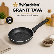By Kardelen 22 Cm Granit Yağ Tavası | Yanmaz Yapışmaz Yüzey | Ergonomik Sap