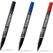 MarkEntegra Çift Uçlu CD Permanent Marker 3'lü Set (Kırmızı – Mavi – Siyah) | Ince Uç 0.5 mm & Kalın Uç 1.0 mm