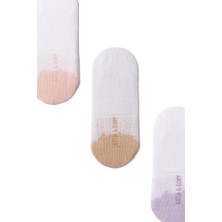 Bony Socks 3'lü Paket Kadın Önü Renkli Nokta Detaylı Babet Çorap