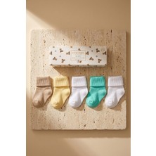 Bony Socks Yenidoğan Bamboo 5 Li Bebek Çorap Beyaz Karışık