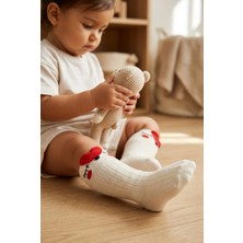Bony Socks Bebek Kalp Detaylı Dizaltı Çorap Ekru